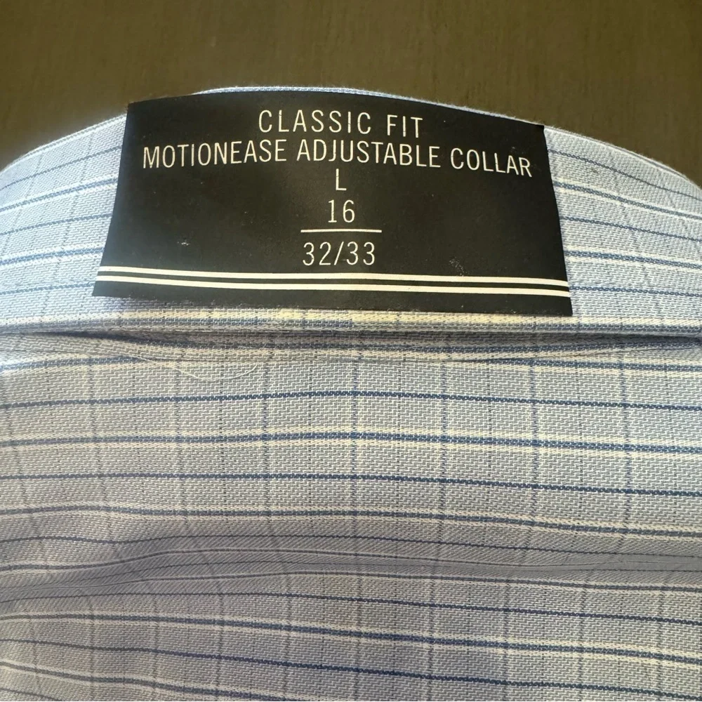 NWT Nautica Performance Stretch Men’s Dress Button-Up Shirt Large 16 32-33